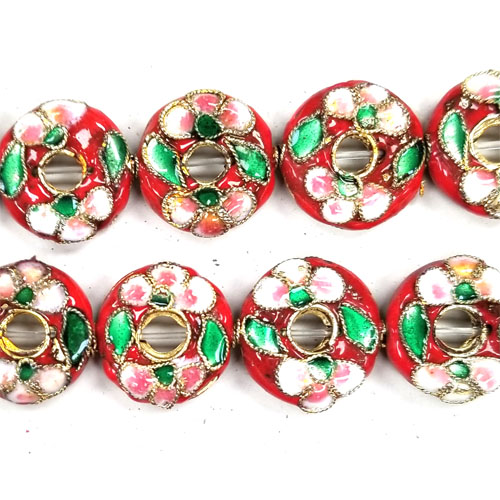 ENAMEL DONUT 15MM RED